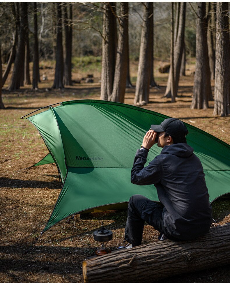 Cheap Goat Tents New  FLYING FISH Ultralight Camping Tent Outdoor 20D Silicone Nylon 2 Persons Backpacking Hiking Tent With Free Mat   